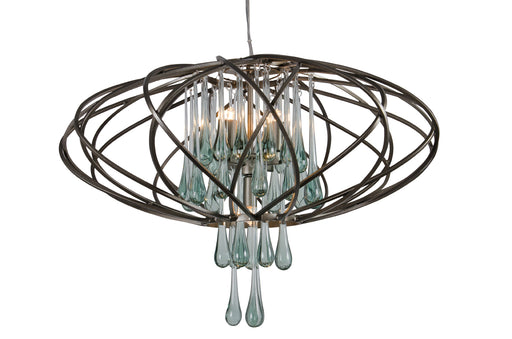 Area 51 5-Light Pendant in New Bronze with Handmade Recycled Glass Drops - Lamps Expo