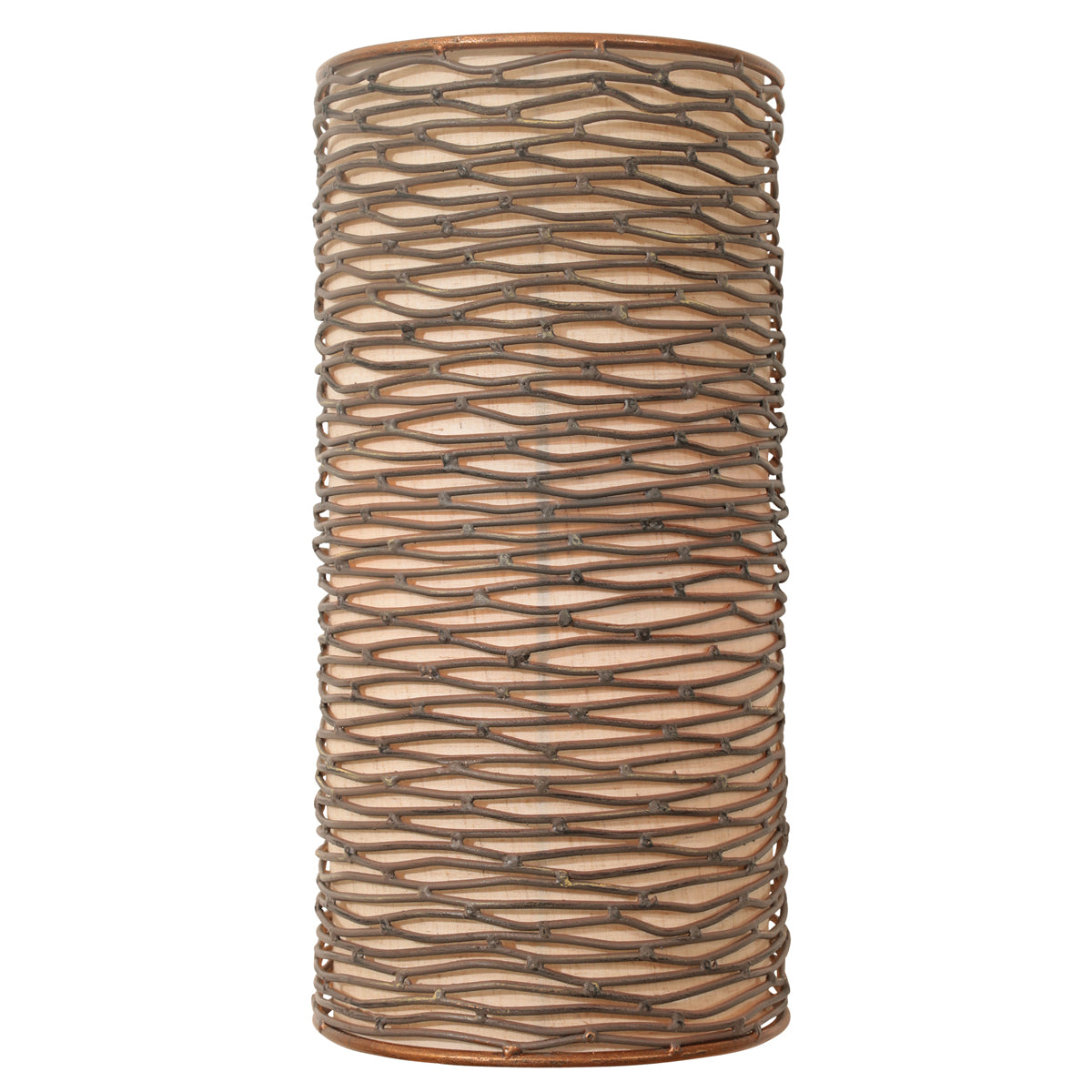Flow 1-Light Sconce in Hammered Ore with Fabric Shade, Acrylic Diffuser - Lamps Expo
