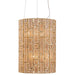 Harlowe 6-Light Foyer Pendant in Havana Gold with Recycled Brown Textured Ice Glass - Lamps Expo