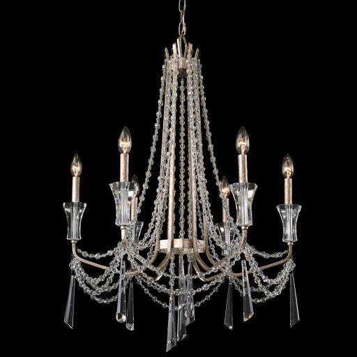 Barcelona 6-Light Chandelier in Transcend Silver with Heirloom-Quality Optic Crystal - Lamps Expo