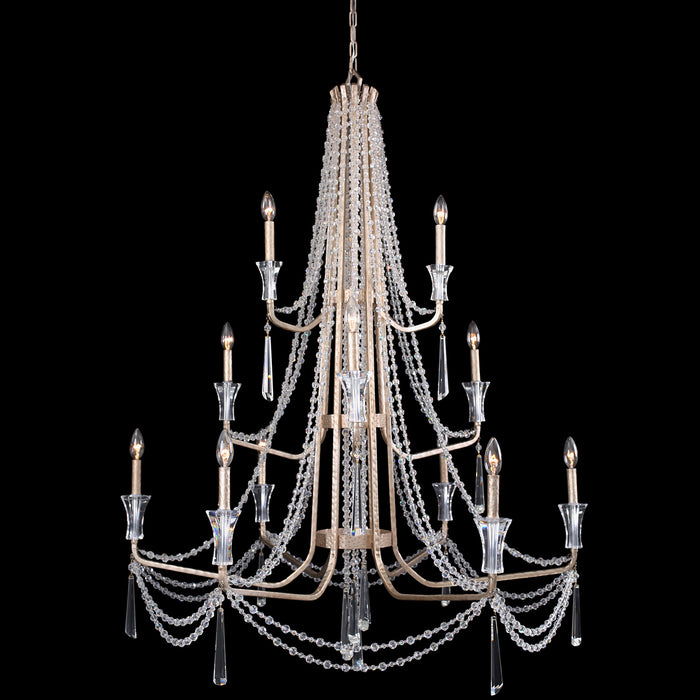 Barcelona 12-Light Chandelier in Transcend Silver with Heirloom-Quality Optic Crystal - Lamps Expo