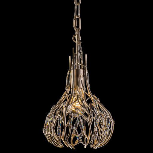 Bask 1-Light Mini-Pendant in Gold Dust with Premium Pre-Installed Crystal - Lamps Expo