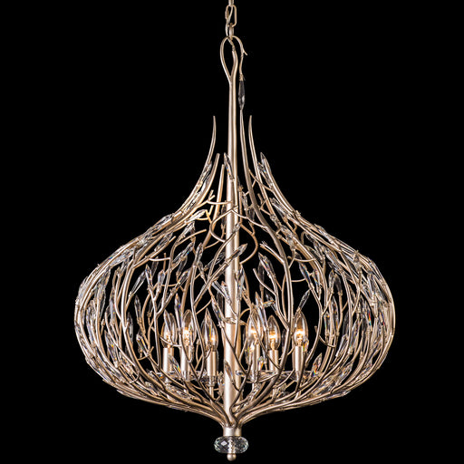 Bask 6-Light Pendant in Gold Dust with Premium Pre-Installed Crystal - Lamps Expo