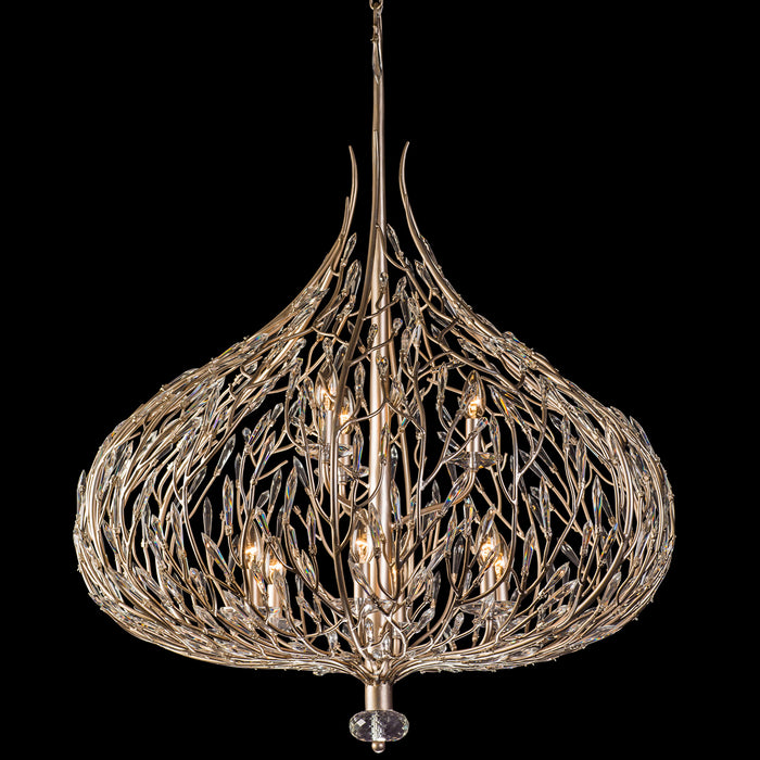 Bask 9-Light Pendant in Gold Dust with Premium Pre-Installed Crystal - Lamps Expo