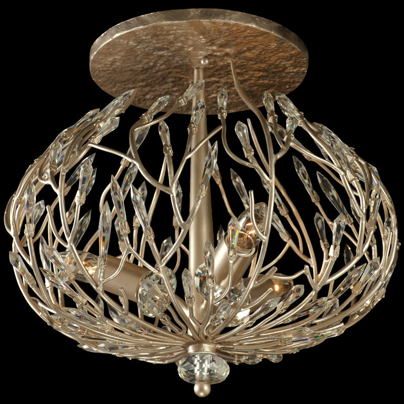 Bask 3-Light Semi-Flush in Gold Dust with Premium Pre-Installed Crystal - Lamps Expo
