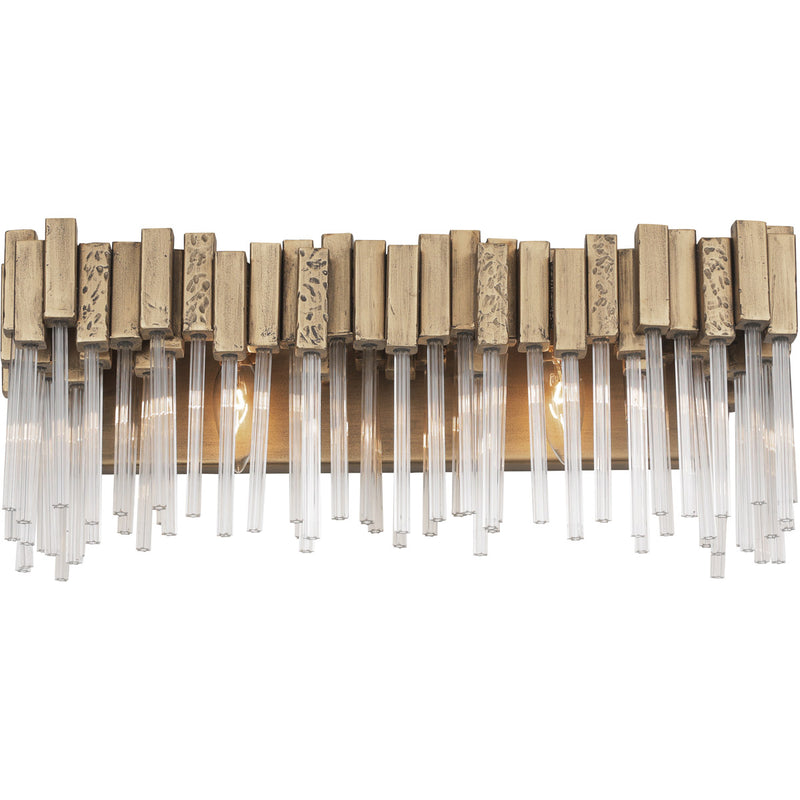 Matrix 2-Light Bath Sconce in Havana Gold with Clear Fluted Glass - Lamps Expo
