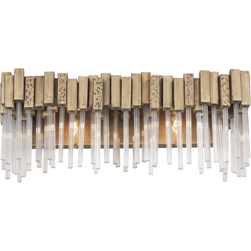 Matrix 2-Light Bath Sconce in Havana Gold with Clear Fluted Glass - Lamps Expo
