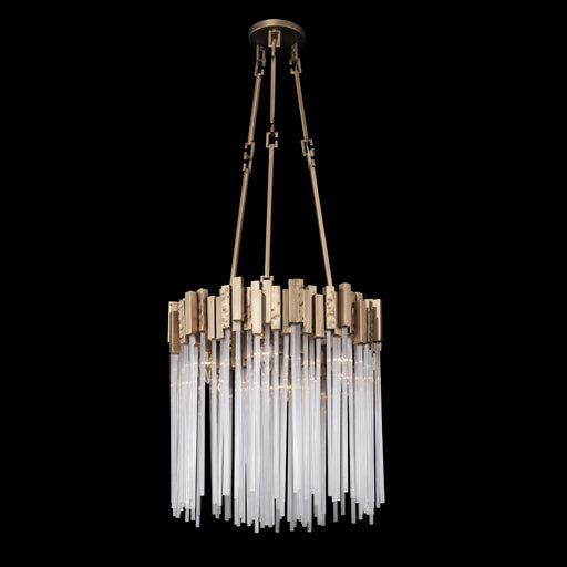 Matrix 6-Light Pendant in Havana Gold with Clear Fluted Glass - Lamps Expo
