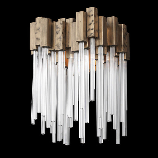 Matrix 1-Light Sconce in Havana Gold with Clear Fluted Glass - Lamps Expo