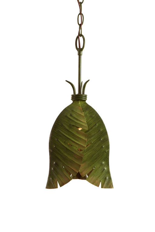 Banana Leaf 1-Light Mini-Pendant in Banana Leaf with Recycled Steel - Lamps Expo