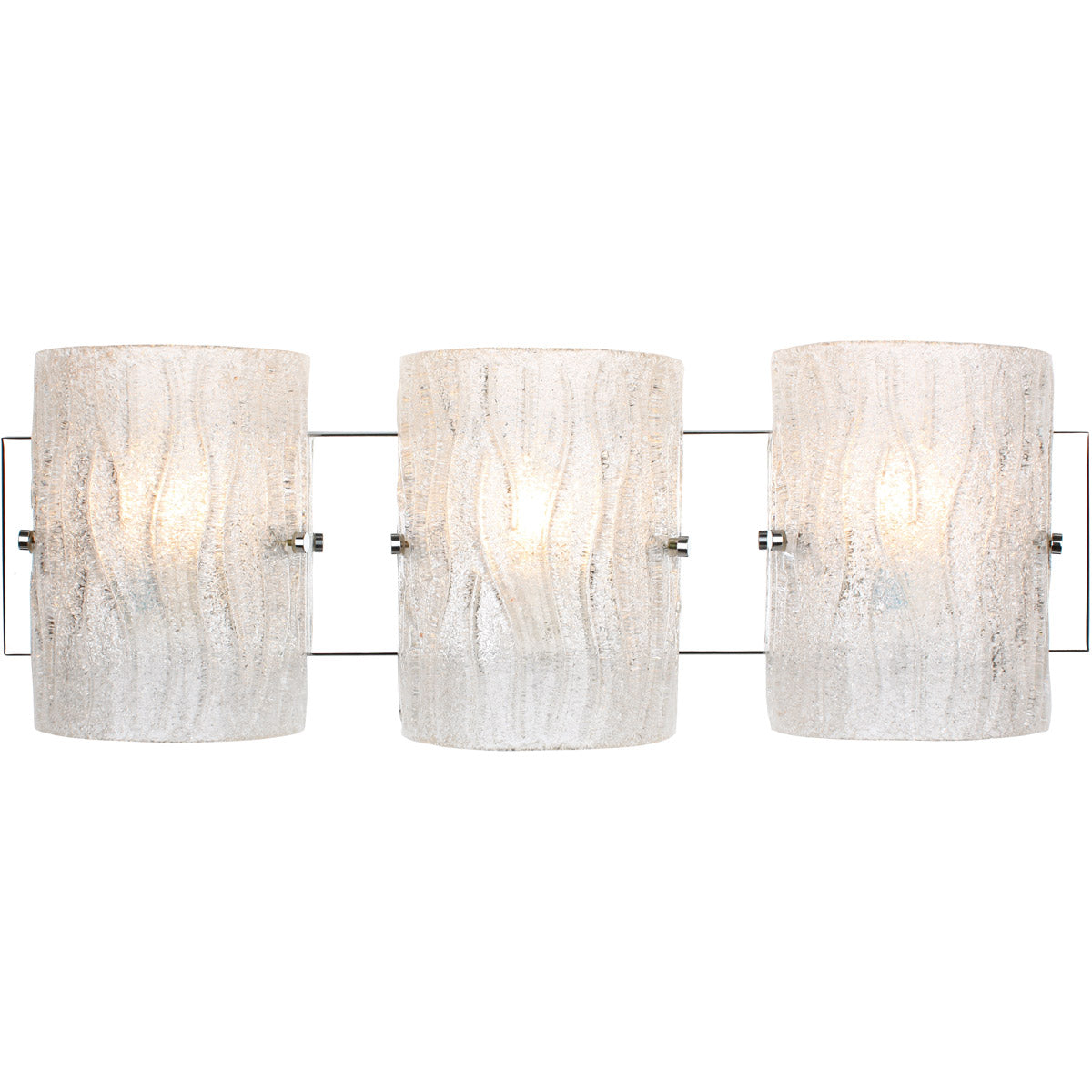 Brilliance 3-Light Bath Sconce in Chrome with Bright Ice Glass - Lamps Expo