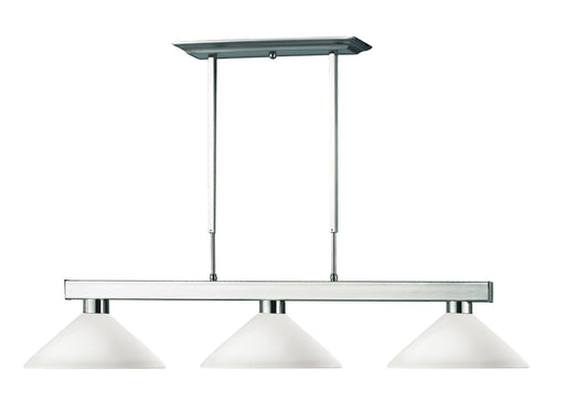 Cobalt 3-Light Billiard in Brushed Nickel with Matte Opal Glass - Lamps Expo