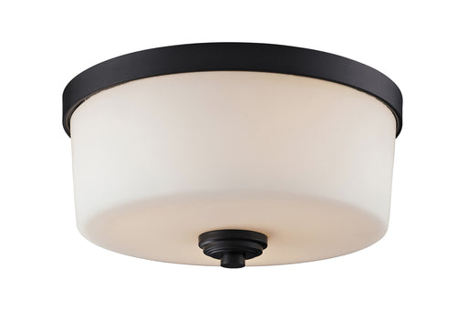 Arlington 3-Light Flush Mount in Bronze with Matte Opal Glass - Lamps Expo