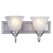 Lexington 2-Light Vanity in Brushed Nickel with White Swirl Glass - Lamps Expo