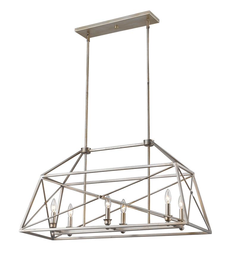 Tressle 6-Light Pendant in Antique Silver - Lamps Expo