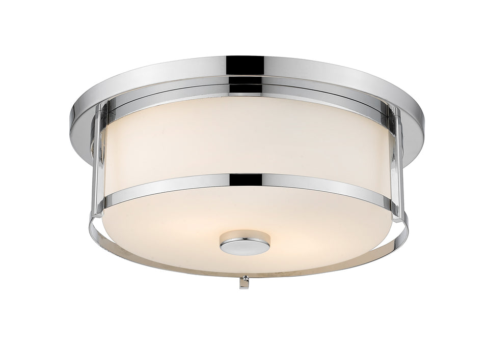 Savannah 3-Light Flush Mount in Chrome with Matte Opal Glass - Lamps Expo