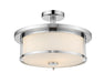 Savannah 3-Light Semi Flush Mount in Chrome with Matte Opal Glass - Lamps Expo
