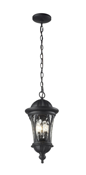 Doma 3-Light Outdoor Chain-Light in Black with Water Glass Glass - Lamps Expo