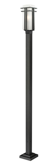 Abbey 1-Light Outdoor Post-Light in Black with Matte Opal Glass - Lamps Expo