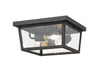 Beacon 3-Light Outdoor Flush Ceiling Mount Fixture - Lamps Expo