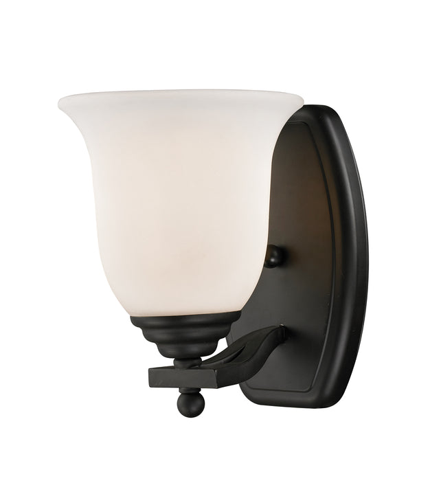 Lagoon 1-Light Vanity in Matte Black with Matte Opal Glass - Lamps Expo