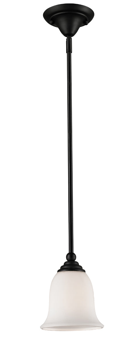 Lagoon 1-Light Mini Pendant in Matte Black with Matte Opal Glass - Lamps Expo