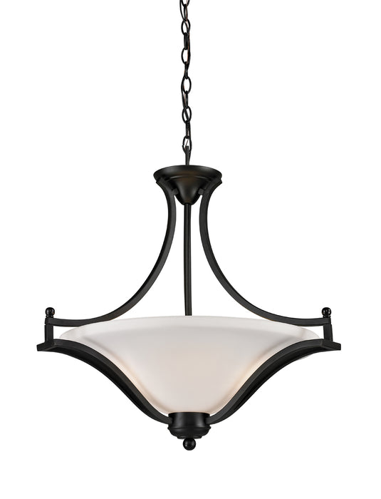 Lagoon 3-Light Pendant in Matte Black with Matte Opal Glass - Lamps Expo