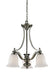 Lagoon 3-Light Chandelier in Brushed Nickel with Matte Opal Glass - Lamps Expo