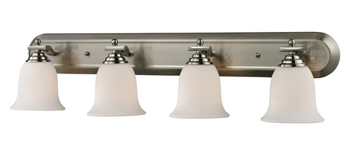 Lagoon 4-Light Vanity in Brushed Nickel with Matte Opal Glass - Lamps Expo