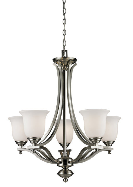 Lagoon 5-Light Chandelier in Brushed Nickel with Matte Opal Glass - Lamps Expo