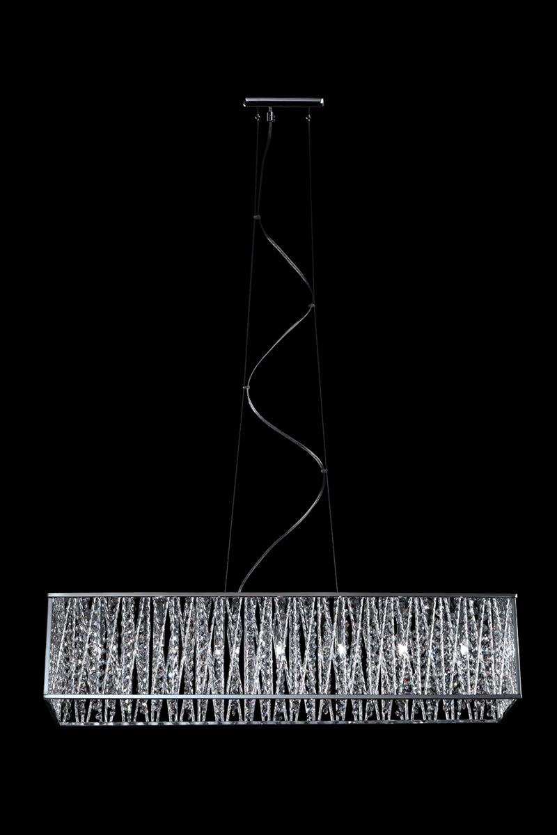 Terra 7-Light Pendant in Chrome with Chrome Aluminum Shade - Lamps Expo