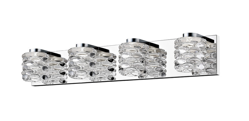 Dawson 4-Light Vanity in Chrome with Crystal Glass - Lamps Expo