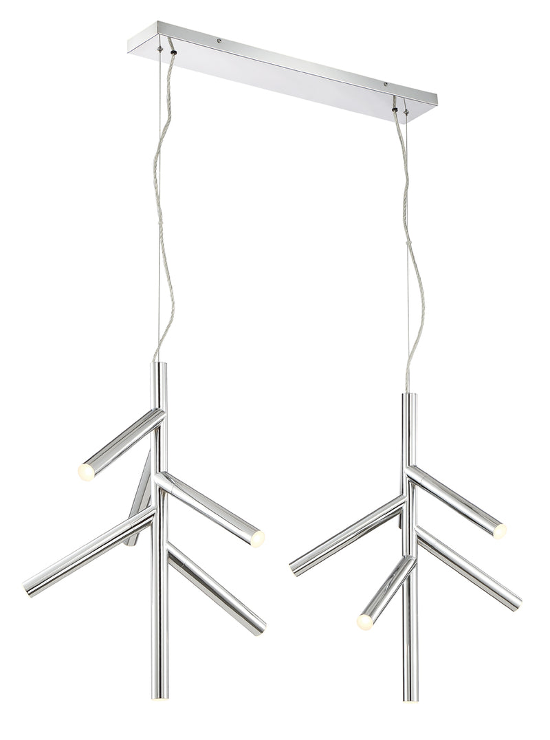 Forest 12-Light Pendant in Chrome with Stain Nickel Shade - Lamps Expo