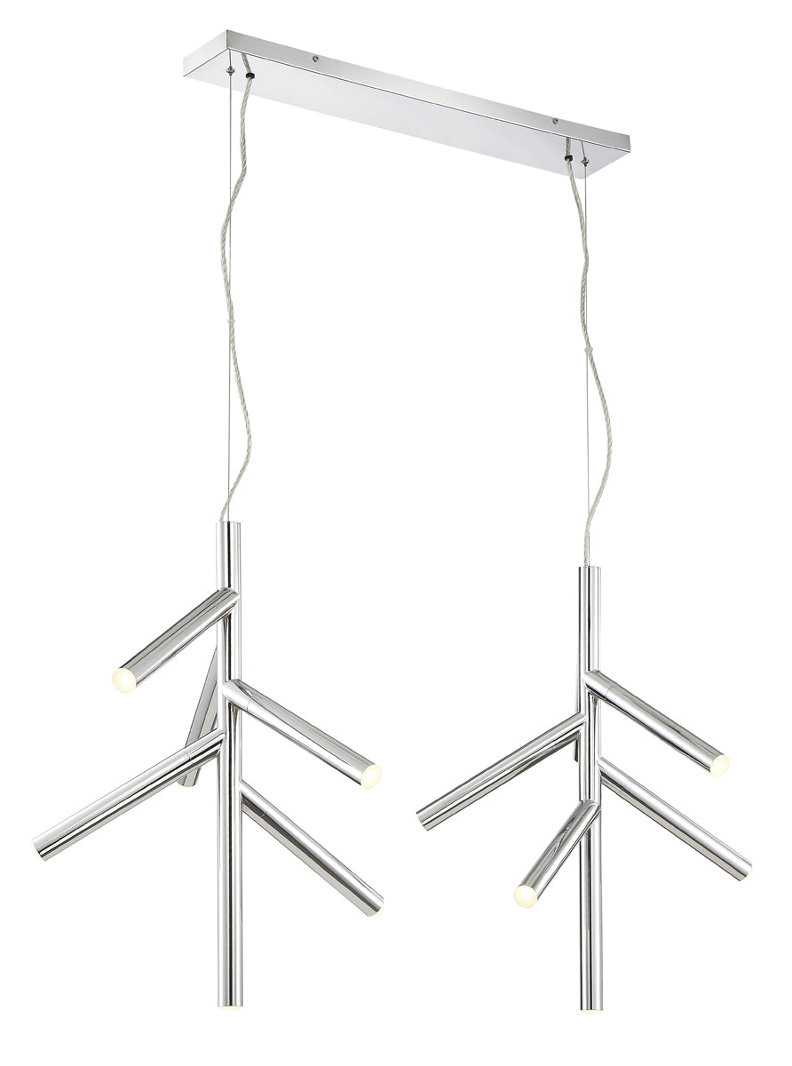 Forest 12-Light Pendant in Chrome with Stain Nickel Shade - Lamps Expo