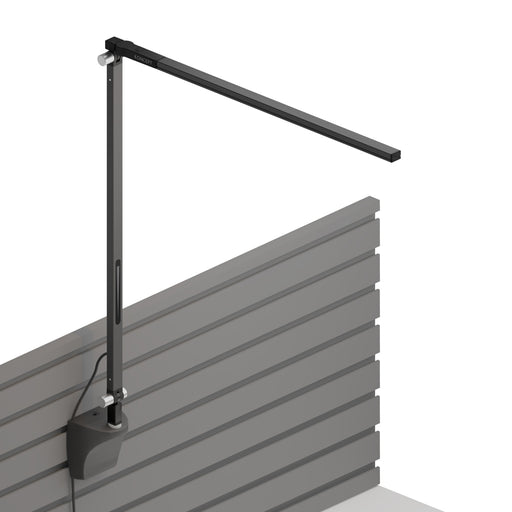 Z-Bar Solo Desk Lamp with slatwall mount (Warm Light; Metallic Black)