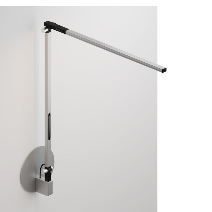 Z-Bar Solo Desk Lamp with hardwire wall mount (Warm Light; Silver)