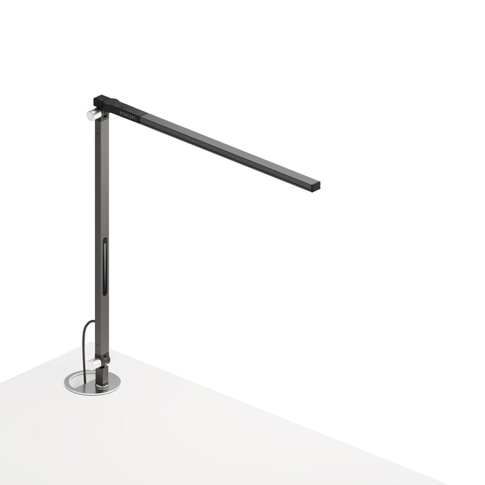 Z-Bar Solo mini Desk Lamp with grommet mount (Warm Light; Metallic Black)