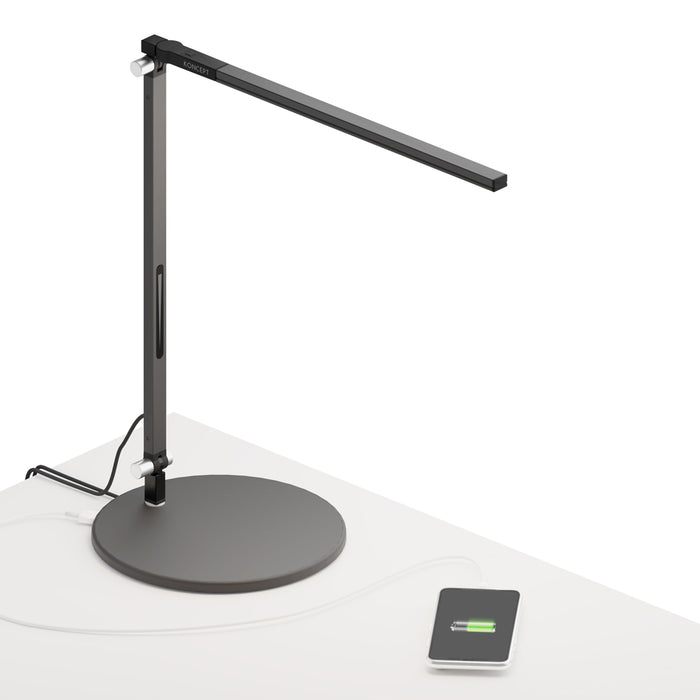 Z-Bar Solo mini Desk Lamp with USB base (Warm Light; Metallic Black)