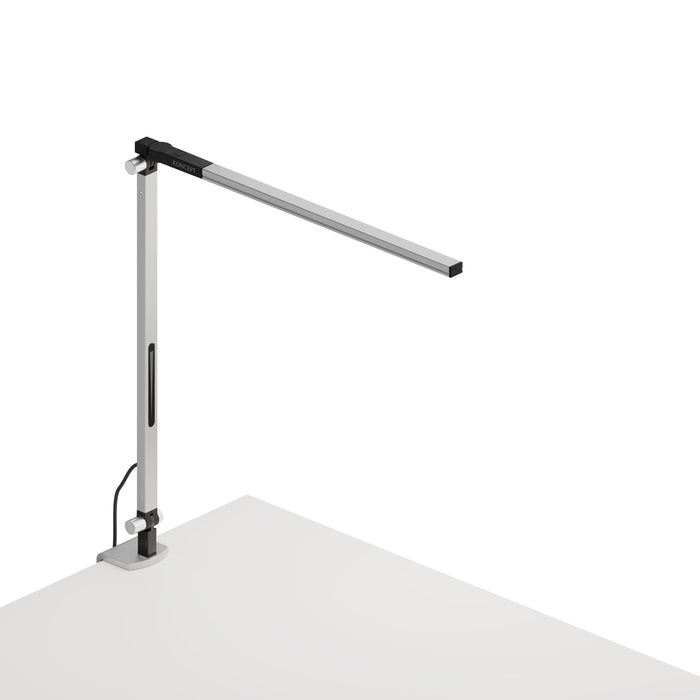 Z-Bar Solo mini Desk Lamp with one-piece desk clamp (Warm Light; Silver)