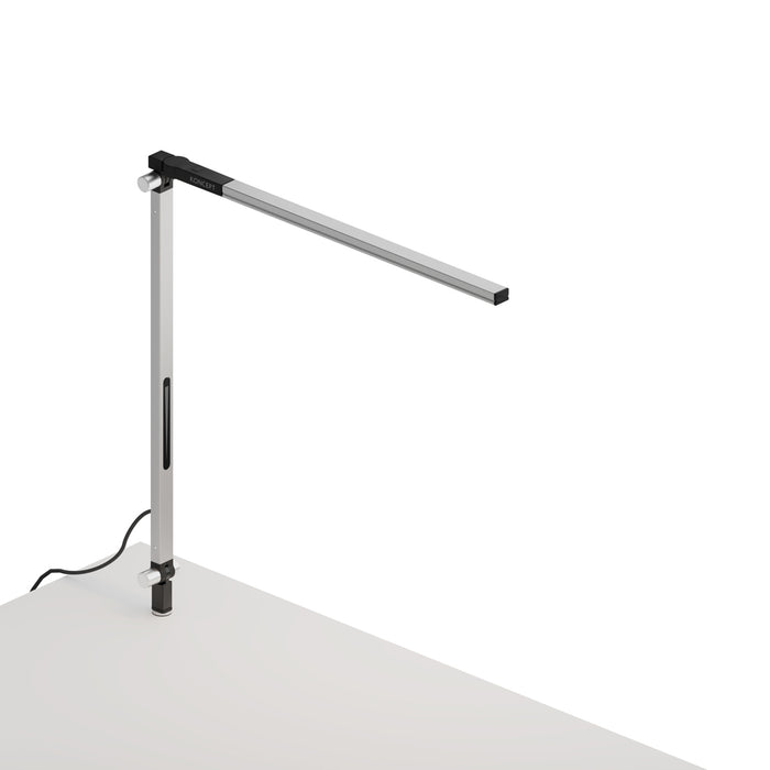 Z-Bar Solo mini Desk Lamp with through-table mount (Warm Light; Silver)