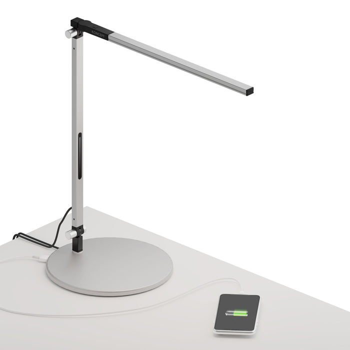 Z-Bar Solo mini Desk Lamp with USB base (Warm Light; Silver)