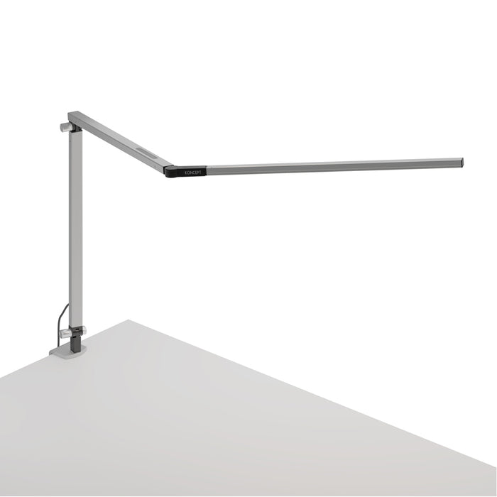 Z-Bar Desk Lamp with one-piece desk clamp (Warm Light; Silver)