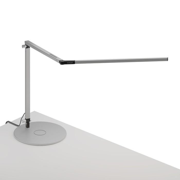 Z-Bar Desk Lamp with wireless charging Qi base (Warm Light, Silver)