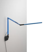 Z-Bar mini Desk Lamp with Metallic Black wall mount (Warm Light; Blue)
