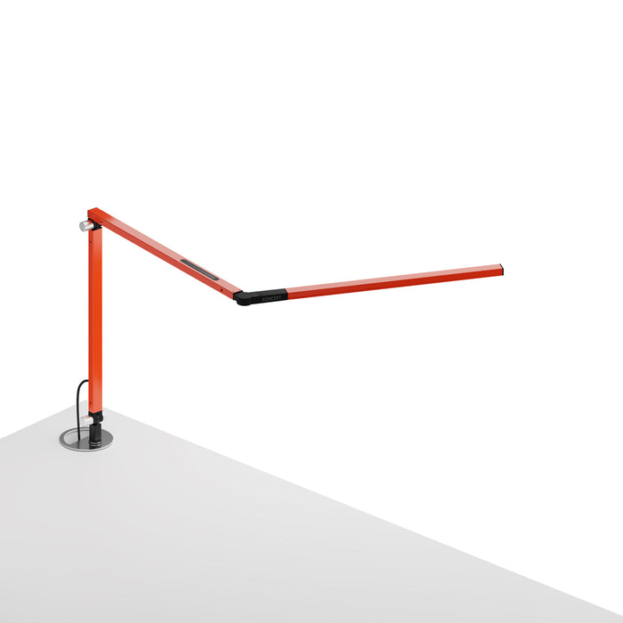 Z-Bar mini Desk Lamp with grommet mount (Warm Light; Orange)