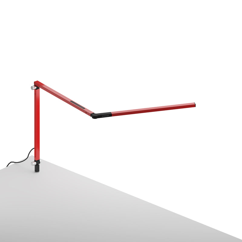 Z-Bar mini Desk Lamp with through-table mount (Warm Light; Red)