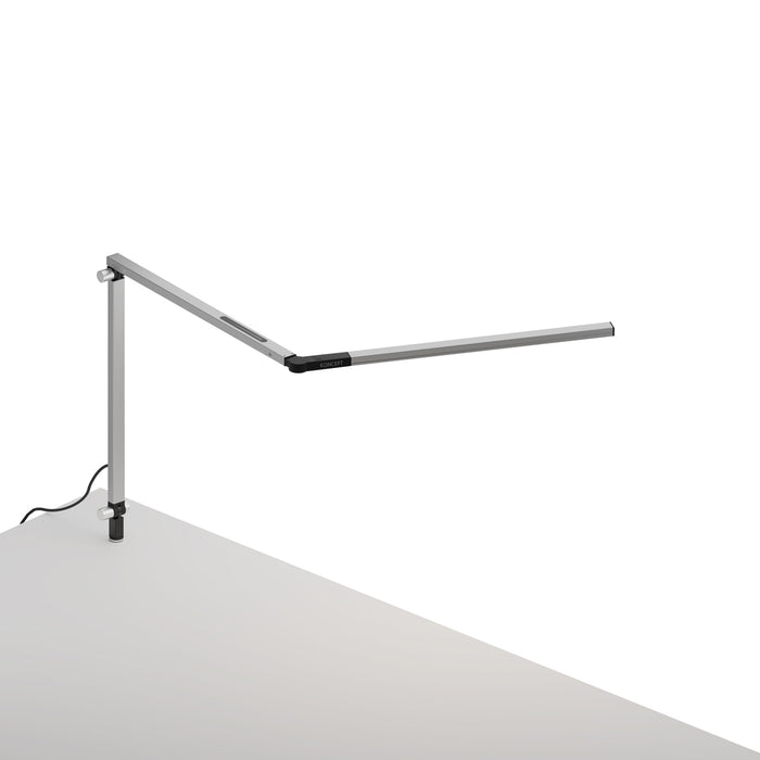Z-Bar mini Desk Lamp with through-table mount (Warm Light; Silver)