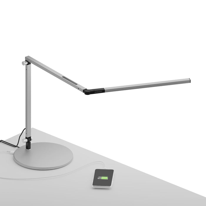 Z-Bar mini Desk Lamp with USB Base (Warm Light; Silver)