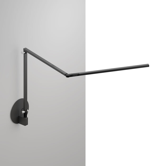 Z-Bar slim Desk Lamp with hardwire wall mount (Warm Light; Metallic Black)