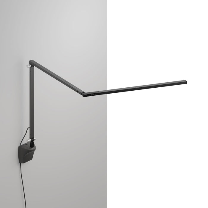 Z-Bar slim Desk Lamp with wall mount (Warm Light; Metallic Black)